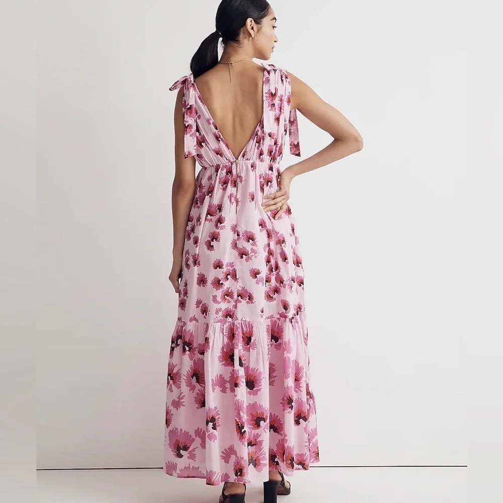 Banjanan Pink Floral Maxi Dress with Fuchsia Flowers - Picture 6 of 16